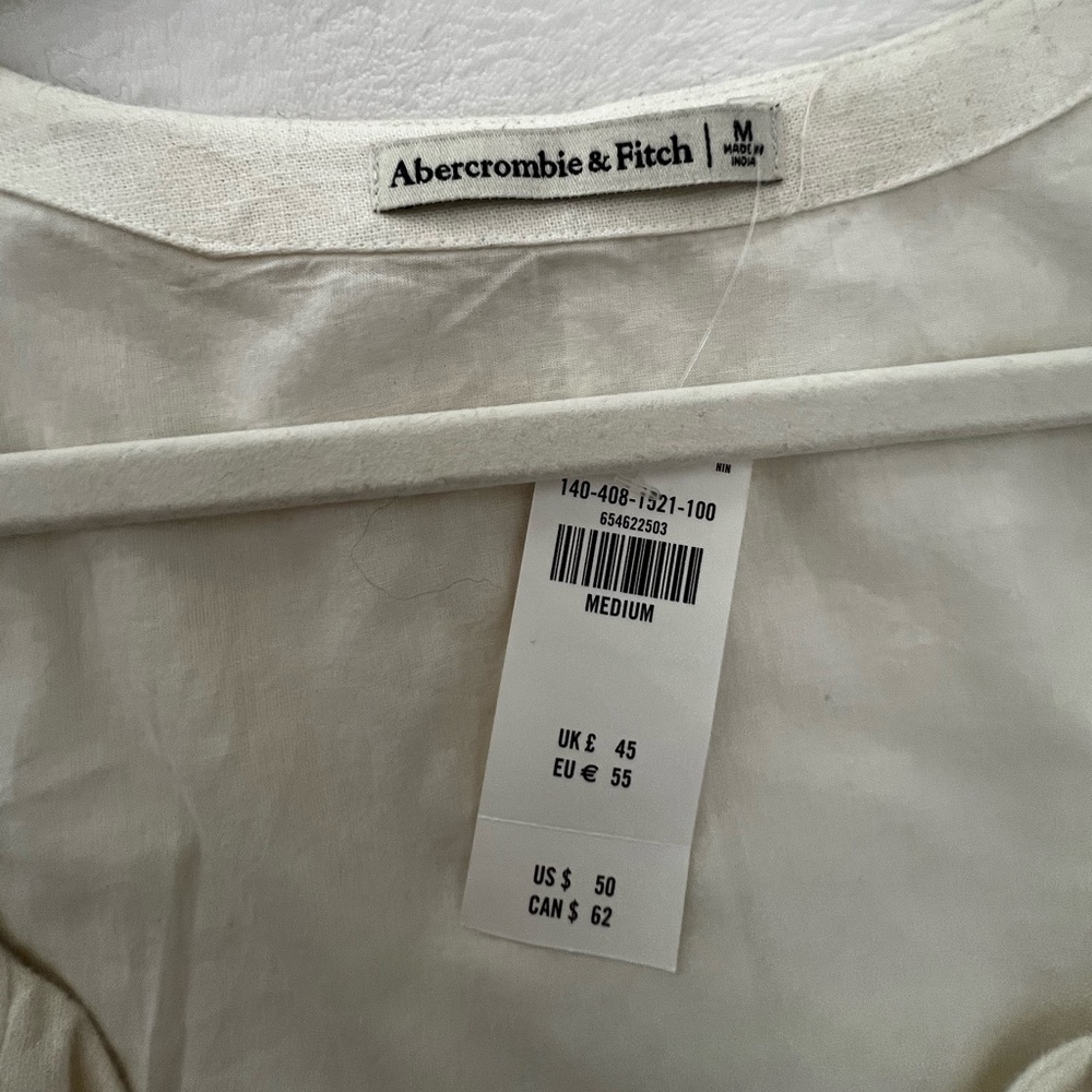 A&F Mara Squareneck Linen-Blend Vest